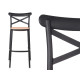 SGABELLO RATTAN PLASTICA NERO BEIGE