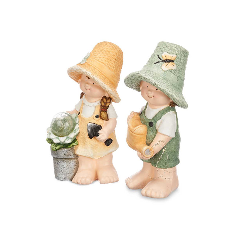 SOLAR FIGURE WATERING CAN ASSORT 2 MODELS