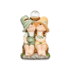 SOLAR FIGURE SEATED COUPLE