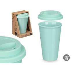 COPO COM TAMPA SILICONE VERDE MENTA 360ML