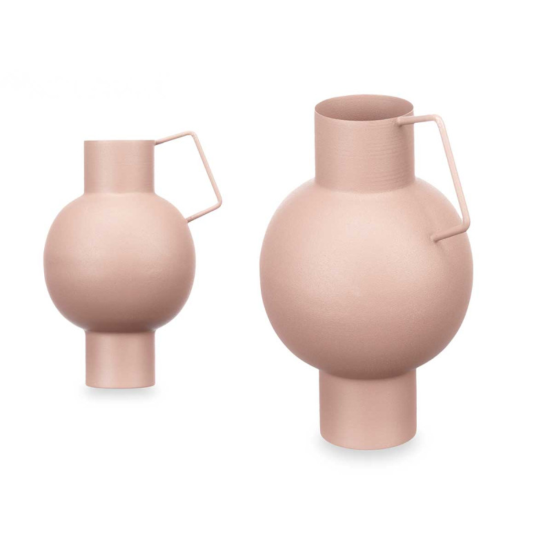 VASO IN ACCIAIO BOMBATO SABBIA PASTELLO