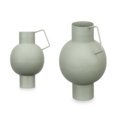 VASE CONVEXE EN ACIER VERT PASTEL