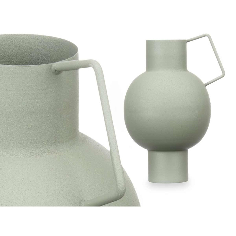 VASE CONVEXE EN ACIER VERT PASTEL