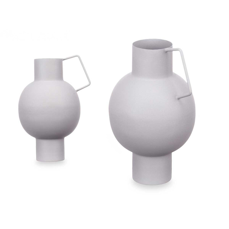 VASO EM AÇO CINZENTO CLARO