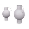 CONVEX STEEL VASE GREY PASTEL COLOUR