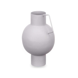 CONVEX STEEL VASE GREY PASTEL COLOUR
