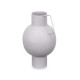 VASE CONVEXE EN ACIER GRIS PASTEL