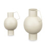CONVEX STEEL VASE CREAM PASTEL COLOUR