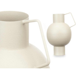 CONVEX STEEL VASE CREAM PASTEL COLOUR