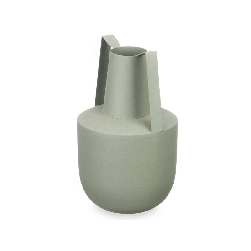 VASE ACIER DOUBLE ANSE VERT PASTEL