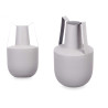 STEEL VASE DOUBLE HANDLE GREY PASTEL COLOUR
