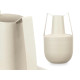 VASE ACIER DOUBLE ANSE COULEUR CRÈME PASTEL