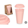 COPO COM TAMPA SILICONE COR DE ROSA 360ML