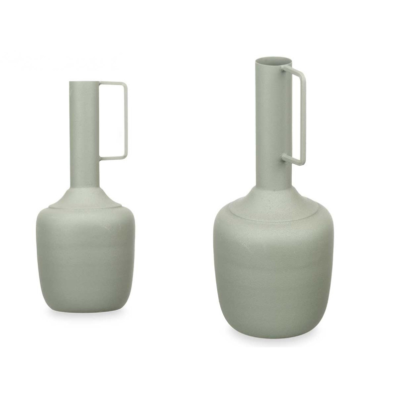 VASO IN ACCIAIO MANICO RETTANG VERDE PASTELLO