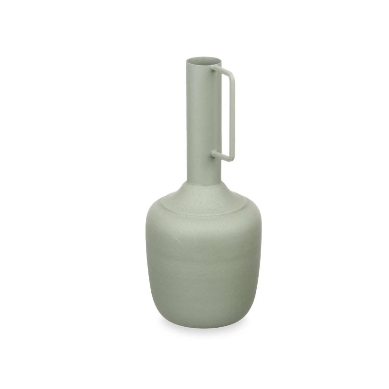 STEEL VASE RECTANGULAR HANDLE GREEN PASTEL COLOUR