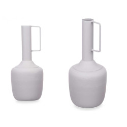 STEEL VASE RECTANGULAR HANDLE GREY PASTEL COLOUR