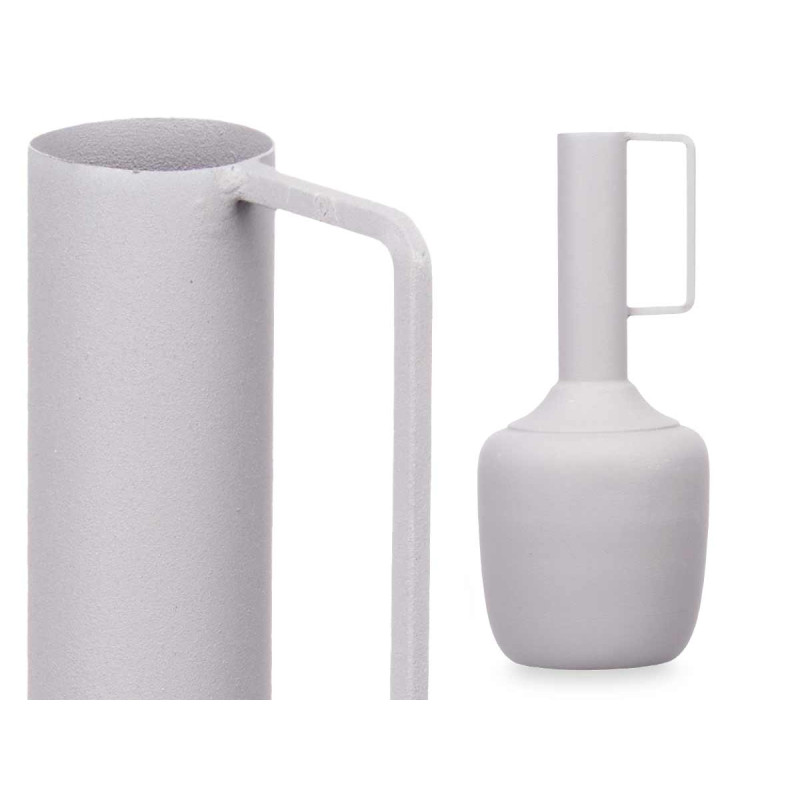 STEEL VASE RECTANGULAR HANDLE GREY PASTEL COLOUR