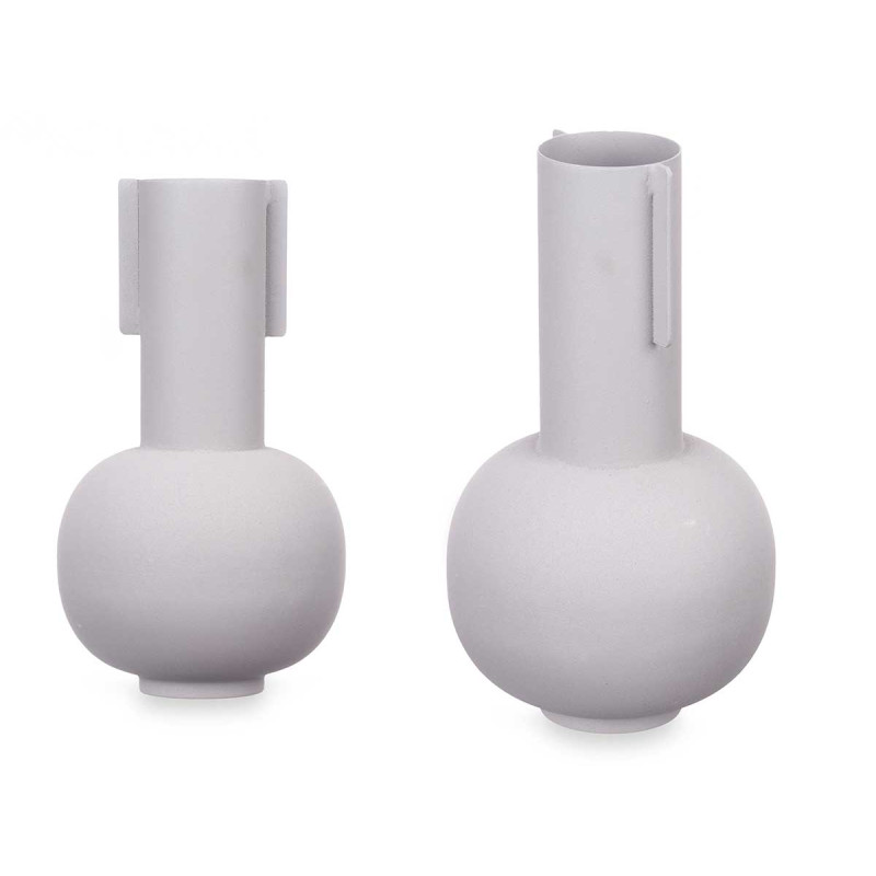 VASO IN ACCIAIO FORMA GRIGIO PASTELLO