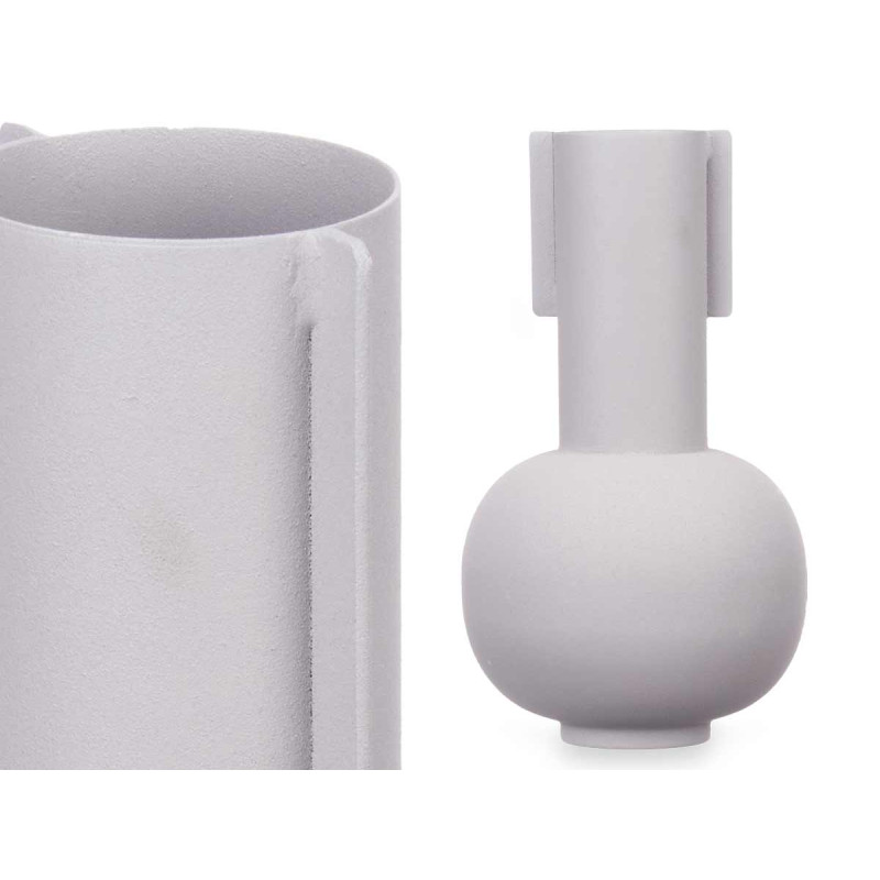VASO EM AÇO FORMA CINZENTO CLARO