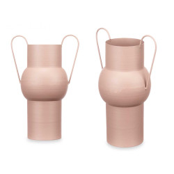 CONVEX STEEL VASE SAND PASTEL COLOUR MEDIUM