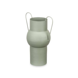 CONVEX STEEL VASE GREEN PASTEL COLOUR MEDIUM