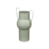 CONVEX STEEL VASE GREEN PASTEL COLOUR MEDIUM