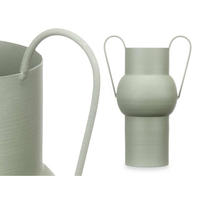 CONVEX STEEL VASE GREEN PASTEL COLOUR MEDIUM