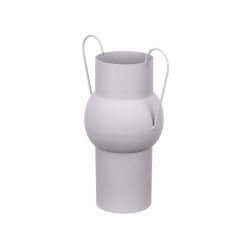 CONVEX STEEL VASE GREY PASTEL COLOUR MEDIUM