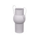 VASE CONVEXE EN ACIER GRIS PASTEL MOYEN