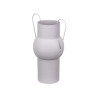 CONVEX STEEL VASE GREY PASTEL COLOUR MEDIUM