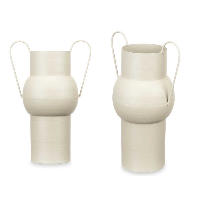 CONVEX STEEL VASE CREAM PASTEL COLOUR MEDIUM