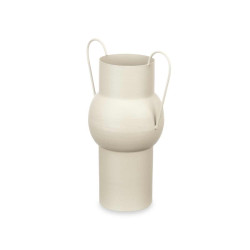 CONVEX STEEL VASE CREAM PASTEL COLOUR MEDIUM
