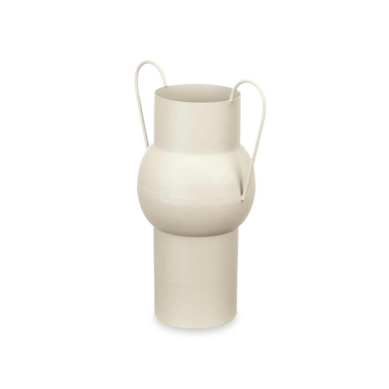 CONVEX STEEL VASE CREAM PASTEL COLOUR MEDIUM