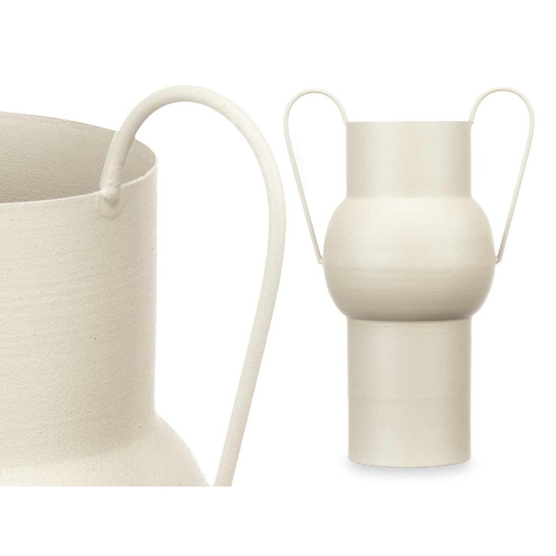 CONVEX STEEL VASE CREAM PASTEL COLOUR MEDIUM