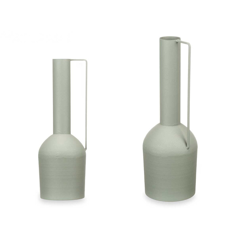 VASE HAUT EN ACIER  VERT PASTEL