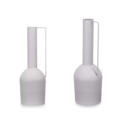 VASE HAUT EN ACIER  GRIS PASTEL