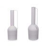 VASE HAUT EN ACIER  GRIS PASTEL