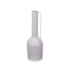 VASE HAUT EN ACIER  GRIS PASTEL