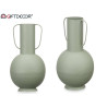 VASE ACIER DOUBLE ANSE VERT PASTEL MOYEN