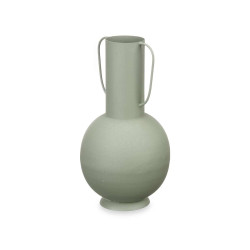 VASE ACIER DOUBLE ANSE VERT PASTEL MOYEN