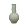 VASE ACIER DOUBLE ANSE VERT PASTEL MOYEN