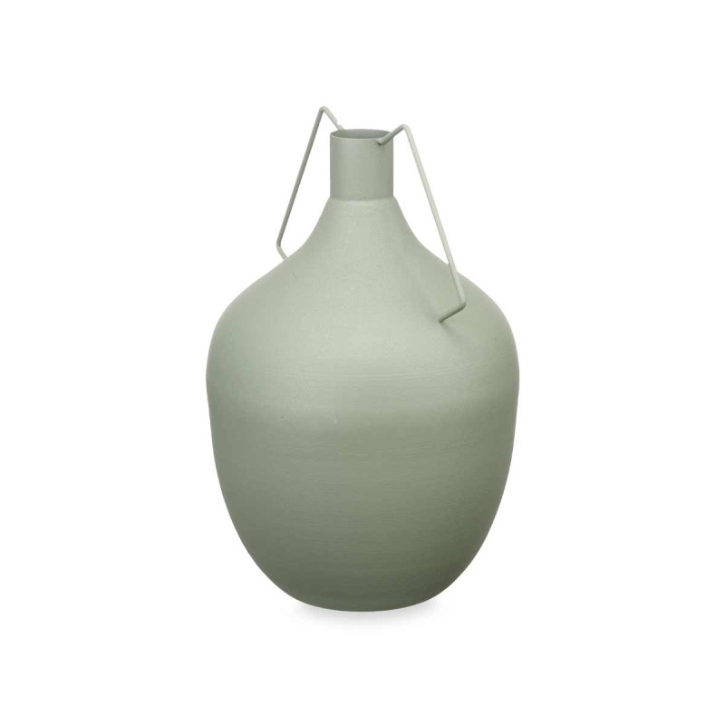 VASE ACIER BOUTEILLE VERT PASTEL GRAND