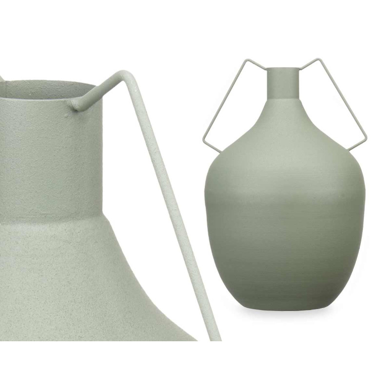 VASE ACIER BOUTEILLE VERT PASTEL GRAND