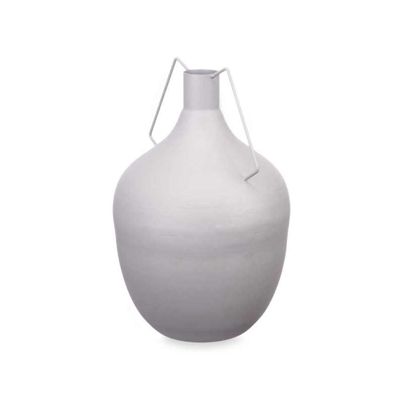 VASE ACIER BOUTEILLE GRIS PASTEL GRAND