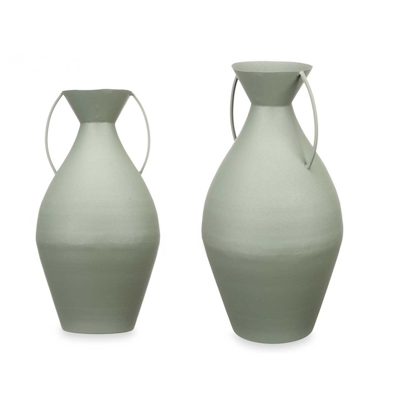 VASO IN ACCIAIO ANFORA VERDE PASTELLO GRD