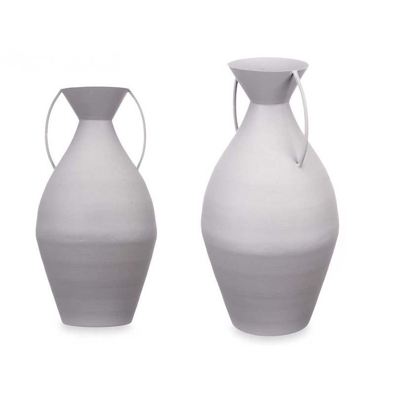 VASO IN ACCIAIO ANFORA GRIGIO PASTELLO GRD