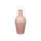 VASE ACIER DOUBLE ANSE COULEUR SABLE PASTEL GRAND