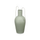VASE ACIER DOUBLE ANSE VERT PASTEL GRAND