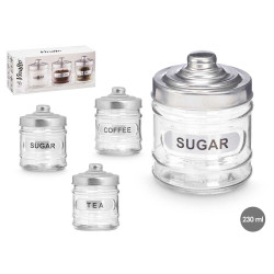 SET 3 BARATTOLI VETRO TAPPO ALLUMINIO 350 ML