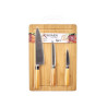 SET TAGLIERE BAMBU CON 3 COLTELLI DA FORMAGGIO
